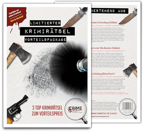 JAWAonline Crime Makers Detektiv Spiel Bundle - 3er Set Escape Room Spiele - Spannendes Rätselspiel - Gesellschaftsspiel für Erwachsene - Tatort Krimi Spiel