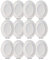 JUANIO Paquete de 12 Platos Ovalados, Plato de servicio color Blanco de vidrio - Longitud 36 x Profundidad 34 x Altura 2 cm