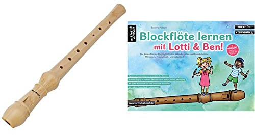 Gewa 700180 C-Sopran Blockflöte Natura dt.Griffweiser, Grifftabelle & Blockflöte lernen mit Lotti & Ben! Der leichte Einstieg für Kinder ab 3 Jahren – die kindgerechte Blockflötenschule