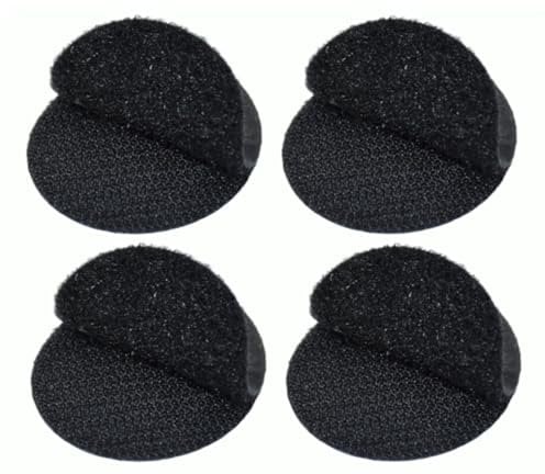 Klettpunkte selbstklebend extra stark, Klett Klebepunkte, Klettband rund selbstklebend, Klettpunkte groß in schwarz, Befestigung Ohne Bohren (Ø 45mm, 16 Stück)