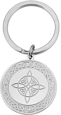 Amaxer Pendentif nœud de sorcière vintage nœud celtique irlandais amulette d'amour infini viking chaîne porte-clés, style 1