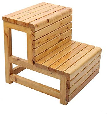 Tritthocker aus Holz,Klapptritte Massivhocker Multifunktionshocker Hocker/Wickeltische Klappstühle Hocker mit 2 Stufen 150kg belastbar
