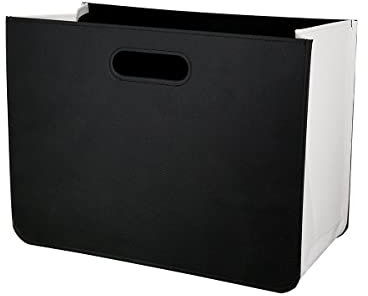 GILDE Zeitungskorb/Zeitungsständer, schwarz/weiß, in Lederoptik, 19x40x30cm