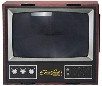 BTZHY Magnifying Glass,Portable Desktop Retro TV Smart Phone Screen Magnifying -Phone Movie Screen with Stand, 1X Magnification, Any Size Mobile Phone Magnifying Viewer Stand