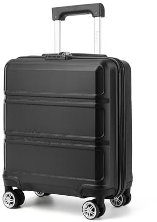 KONO Kleiner Koffer Handgepäck Hartschalenkoffer für Easyjet Handgepäck 45x36x20 cm, Leicht Reisekoffer mit 4 Rollen und TSA Schloss (Schwarz)