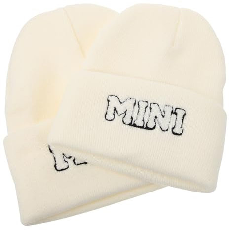 PACKOVE 2 Stk Eltern-kind-strickmütze Mutter-baby-skimütze Warme Skimütze Mit Bündchen Strickmütze Mit Mama Mini-beanie-mütze Warme Strickmütze Fräulein Acryl Herbst Und Warmer Hut