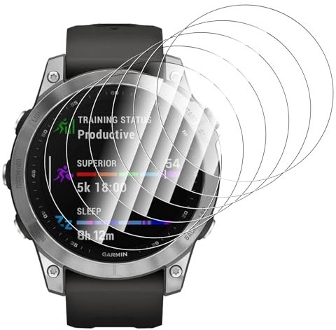Hianjoo 6-Pack Tempered Glass Compatible with Garmin Fenix 7X /Fenix 7X Sapphire Solar 51mm Smart Watch [Ultra-Clear] [Anti-scratch][2.5D Ultra-Thin]