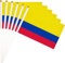 Faithful Grace Lot de 20 drapeaux Columbia à main sur bâtons, petits drapeaux de la Colombie pour festivals, décorations de fêtes sportives, anti-UV, intérieur et extérieur