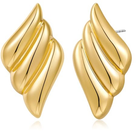 LILIE&WHITE Ohrringe Damen Ohrstecker, Elegante Blattförmige Ohrringe in Gold, Stilvolles Accessoire für Alltag und besondere Anlässe