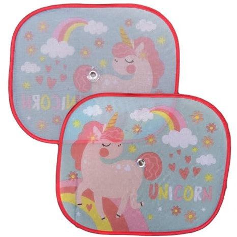 Pareja de parasoles laterales para niños, diseño de unicornio, 44 x 35 cm, protección UV