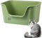 Vealind Extra Large Cat Litter Trays with High Sides and Low Entry Cat Litter Box High Back 64 x 45 x 33 CM, 100% Leak Proof Anti Splash Cats Litter Box XL (Green)