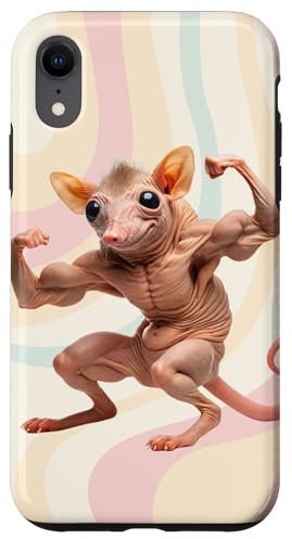 Muscly Rat Case iPhone XR Funny Phone Case - Transparent - Heavy Duty Protection