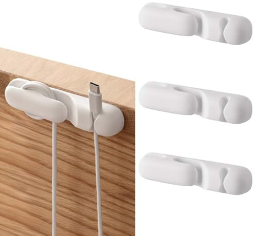 DoocliB Kabelhalter Kabelclips, 3 Stück kabelmanagement Selbstklebend Kabel Organizer Vielzwecke Kabelführung Set für Schreibtisch Computer PC, USB Ladekabel, ZuhauseBüro