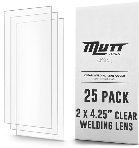 Mutt Tools 2x4 Clear Welding Lens Cover 25 Pack Pipeliner Hood