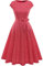 DRESSTELLS Cocktailkleid Damen Elegant 1950er Knielang Rockabilly Hochzeitkleid Vintage A-Line Swing Festlich Midilang Sommer Kleid Abendkleid Kurz Red Small White Dot L