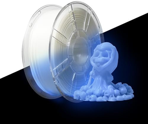 iBOSS Leuchtet PLA+ Filament 1,75 mm,Glow In The Dark, Maßgenauigkeit: ±0,02 mm, 3D-Druck-Filament 1 kg(2.2lb) 1 Spule, Luminescent PLA Plus Filament, Passen die meisten FDM Drucker, Luminous Blau