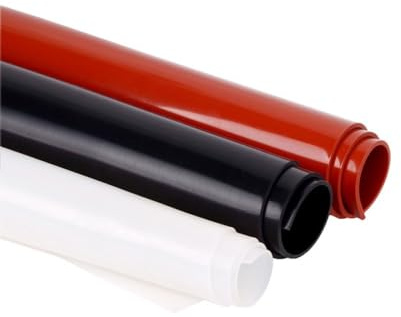 Lastra in Gomma Siliconica 500mm x 500mm, Spessore 2mm Tappetino in Silicone, film di silicone, Guarnizione Resistente alle Alte Temperature per Realizzare Guarnizioni e Tenute(rosso)