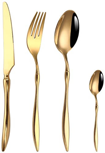 Elegant 24-Piece Cutlery Set for 6 People - Luxury Mirror Polished, Dishwasher Safe Stainless Steel Tableware for Home and Special Occasions