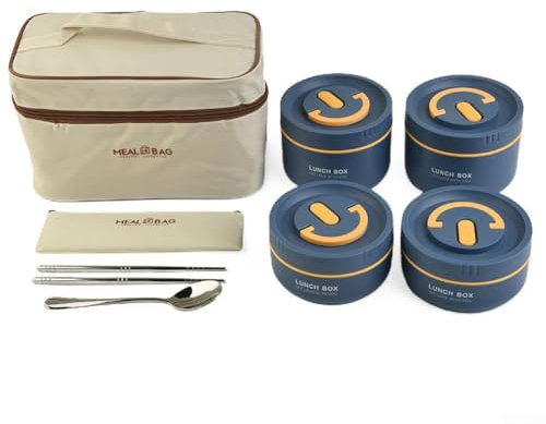 Loncheras apilables portátiles con tecnología de doble sellado; diseñadas para mantener tus comidas frescas, ya sea que estés en casa o fuera (I)