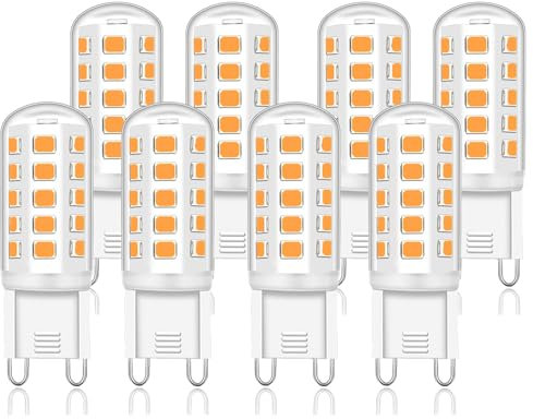 Mizlay 8er Leuchtmittel G9 LED Warmweiß 2700K, Lampe LED G9 4W Ersatz 40W Halogenlampe, AC220-230V GU9 Birne Steckbirnen Kein Flackern Nicht Dimmbar