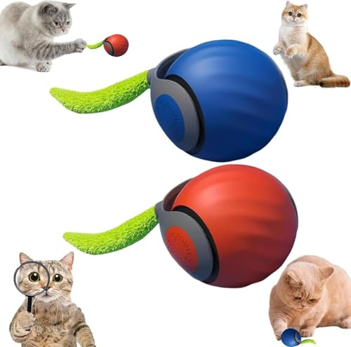 Speedy Tail - Giocattolo per gatti, Speedy Tail 2.0, interattivo intelligente con 2 modalità, palla giocattolo per animali domestici da interno, due regolazioni di velocità, ricaricabile tramite USB