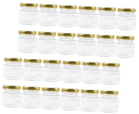 Alipis 24 Tarros Hexagonales De Vidrio Para Miel y Mermelada Tapas Selladas Transparentes