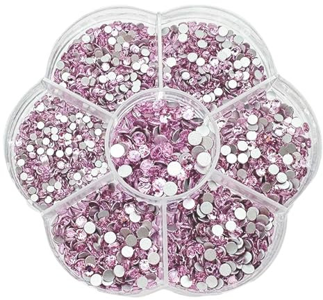 JAONLD 2500 Pcs Strass Termoadesivi per Tessuti brillantini per Tessuti Strass Termoadesivi 7 Taglie 1,5~4,8mm Brillantini per Termoadesivi per Vestiti, Scarpe, Regali Artigianali DIY (Rosa)