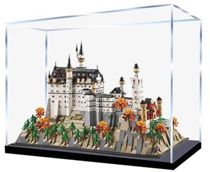 Acryl-Vitrine für Lego 21063 Schloss Neuschwanstein Bauset, Staubdichte Transparente Box - Nur Vitrine, Schaukasten Kompatibel mit Lego 21063 (3MM)