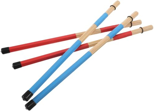 Alipis Baguettes de Batterie à Balais en Bois 2 Paires pour Batterie Jazz, Accessoires de Percussion Professionnels, Balais Tambours Polyvalents pour Scène et Studio