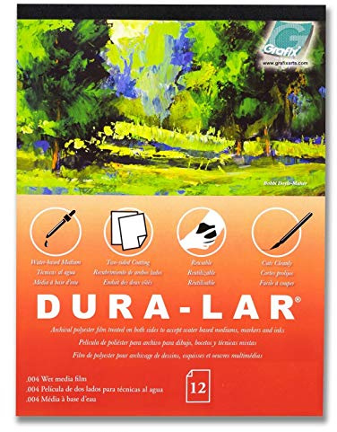 Grafix 004” Film Coated to Accept Water Based Mediums, Perfect for Watercolor, Planning Compositions, Painting Surfaces or Printmaking, Acetate, 11x14x0