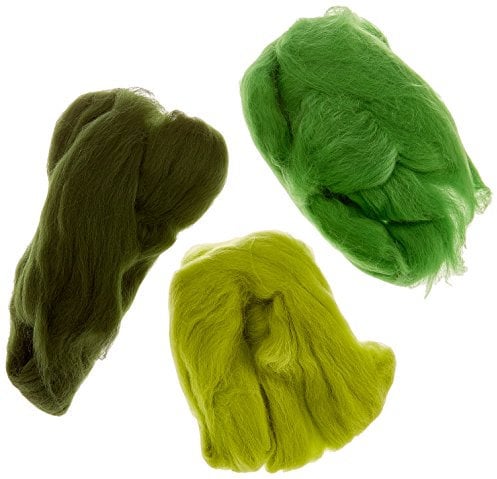 EFCO 19.5 mic 50 g Superfeine Merinowolle zum Filzen, Grün Mix, 18x12x10 cm
