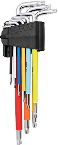 Corona Richmann Torx Security C6602 Lot de 9 clés Allen magnétiques à long bras