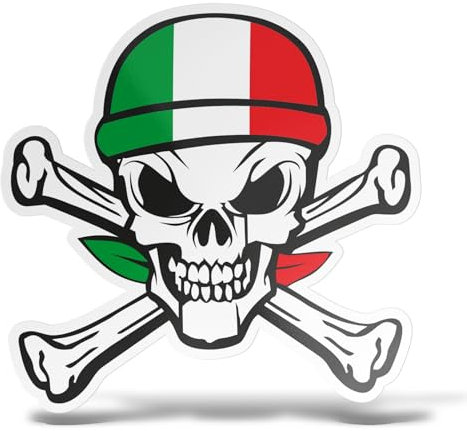 erreinge Sticker Italia Teschio Pirata Adesivo Sagomato in PVC per Decalcomania Parete Murale Auto Moto Casco Camper Laptop - cm 10
