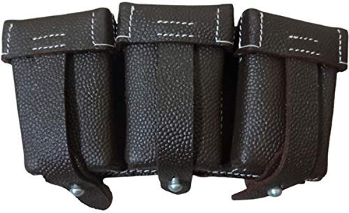warreplica WWII Deutsch K98 Leder Ammo Pouch Dunkelbraune Reproduktion