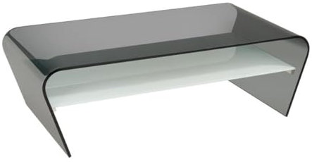 marque+generique Vente-Unique-Table Basse - Verre trempé Noir - Tablette Blanche laquée - Kelly