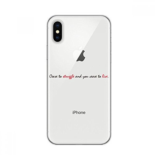 DIYthinker Zitat Cease to Kampf und Sie Cease Apple iPhone X Telefon-Kasten Flexible TPU Soft Slim Transparent Abdeckung Gift to Live