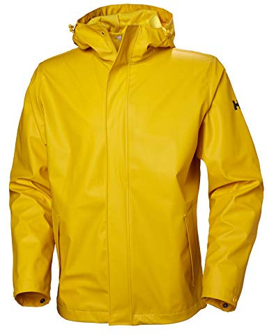 Helly Hansen Moss Regenjacke mit Kapuze für Herren, wasserfest, winddicht, 344 Gelb (Essential Yellow), Größe S