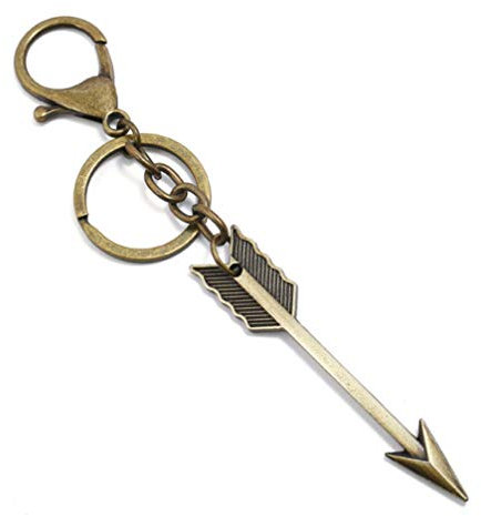 Freesiom Porte Clé/Clef Homme Femme Garcon 3D Marron Anneau Drole Metal Pendentif Fleche Original Retro Accessoire de Sac Voiture Pas Cher Cadeau Anniversaire Noel
