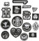 Daimay 16 PCS Patches aufbügeln Gestickte Applikationen Gestickte Patches in Schwarzweiss für Kleidung, Rucksack, Mützen, Jeans, Schuhe, Jacke, Handtasche etc