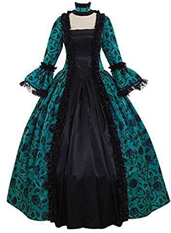 Robe Femme Médiéval Enceinte Deguisement de Noel Retro Chic,Costume Robe Longue de Soirée Cocktail fête Vintage Joli Robes Femmes Renaissance Grande Taille Hiver Mascarade (XXXXL, Vert)