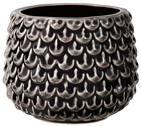Bloomingville Pot de Fleur Pinecone - Pots de Fleurs décoratifs Couleur pour intérieur Style rétro créatif S (9,5 cm ø), Noir, Céramique