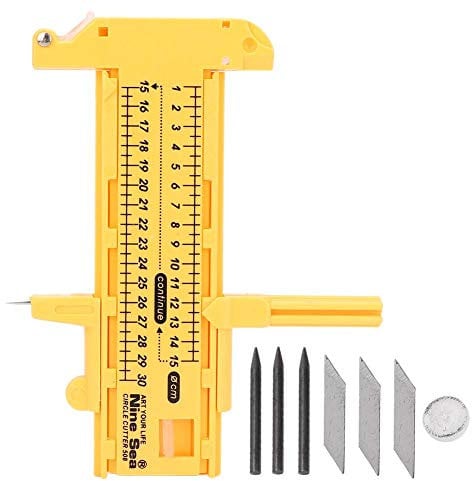 Sheens 508 Cercle Cutter Haute Qualité PVC Jaune en Plastique Réglable Compas Outil De Coupe pour Couper Le Papier Carte en Cuir