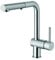 Paffoni LIG285ST-MET Miscelatore lavello estraibile (corpo Ringo) doccia 2 getti in metallo (con leva Stick) serie LIGHT Steel Looking