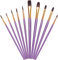 Vicloon Pinceles para Pintura, 10 Piezas of Pinceles de Nylon para Acuarela, óleo, Dibujo de líneas, Set de Pinceles de Artista para Principiantes, Profesionales y Amantes de la Pintura (Púrpura)