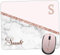 Personalised Mouse Mat - Marble and Glitter Effect - Add Initials and Name - Rose Gold Non-Slip Rubber Base Pad for PC Laptop Computer Gaming Mousepad Office Home Room
