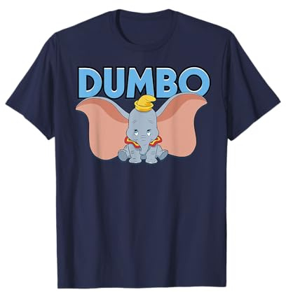 Disney Dumbo Blue Text Portrait T-Shirt