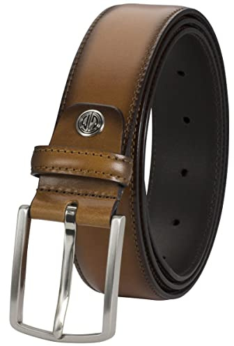 LINDENMANN Anzug-Ledergürtel Herren, Anzug-Gürtel Herren 35 mm breit, Gürtel Anzug Herren, Vollrindleder cognac, Farbe/Color:braun