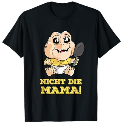 PeeKay Apparel - Fun: Lustiges Baby Dino TV-Wortspiel - Nicht die Mama T-Shirt (Schwarz, S)
