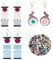 PPX 3 Paar Hanafuda-Ohrringe aus Acryl und Hanako Kun Cosplay-Ohrringe Toilettengebundene Hanako Kun-Ohrringe Anime-Ohrringe Halloween-Accessoires mit 10 Aufklebern