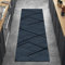 Ymural Teppich Läufer Flur Küchen rutschfest Meterware Blau 80x350CM Lang Modern Gestreift Teppichläufer Waschbar Kurzflor Küchenläufer Polyester Korridor Schlafzimmer, Anpassbar